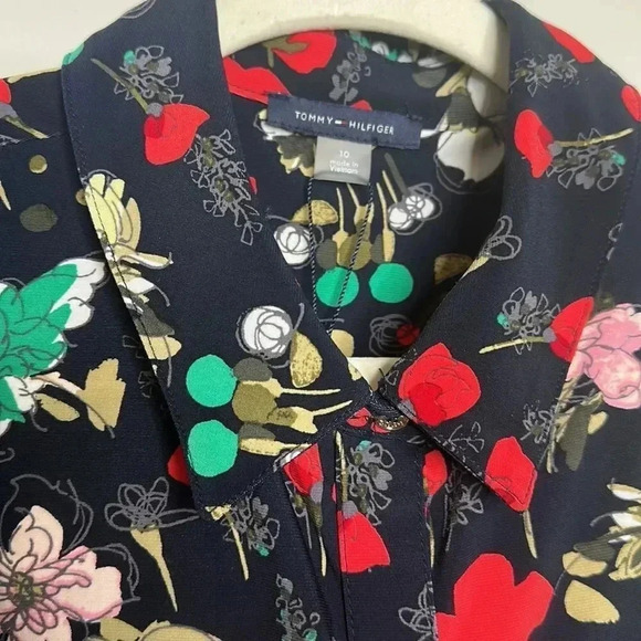 Tommy Hilfiger Blue Floral Sleeveless Button Down Dress - Picture 12 of 15